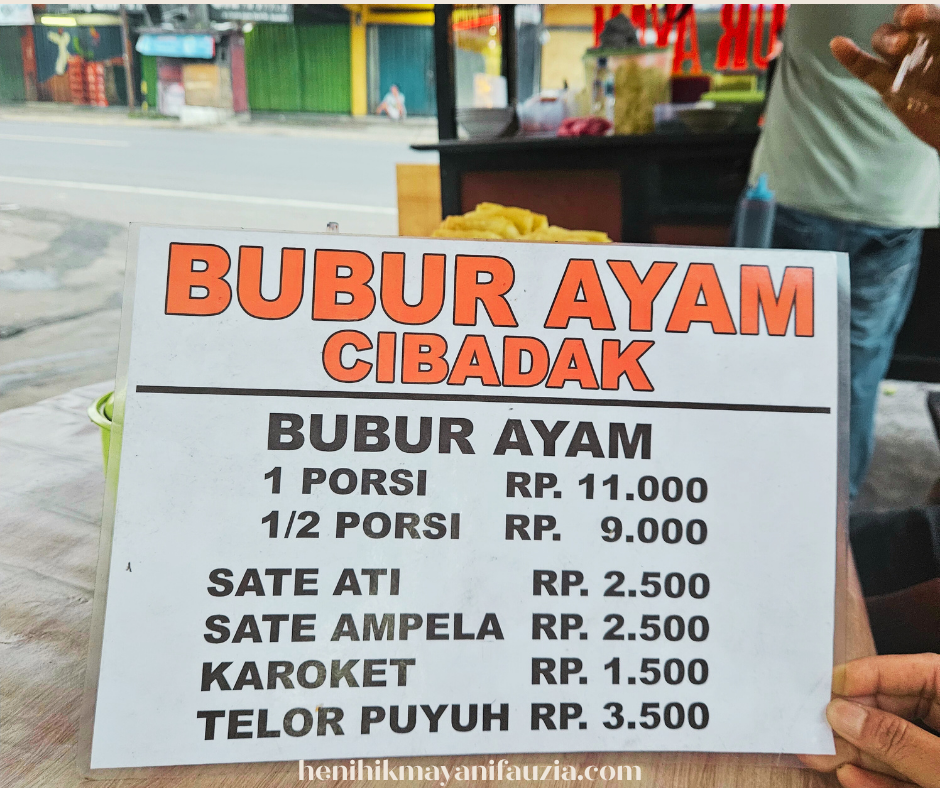 Bubur ayam Cibadak Sukabumi