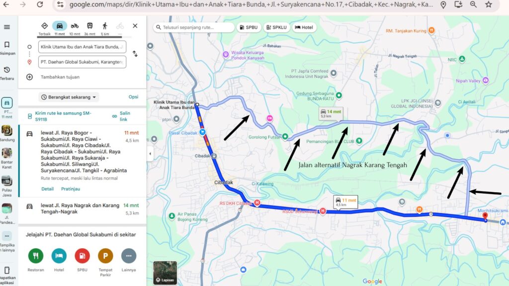 Jalan alternatif Cibadak kota Sukabumi