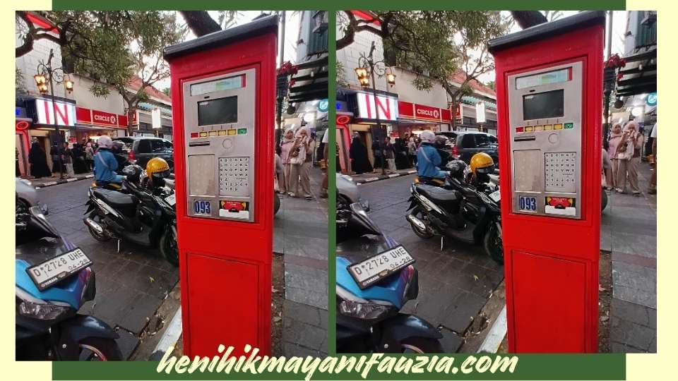 Mesin parkir otomatis di Braga