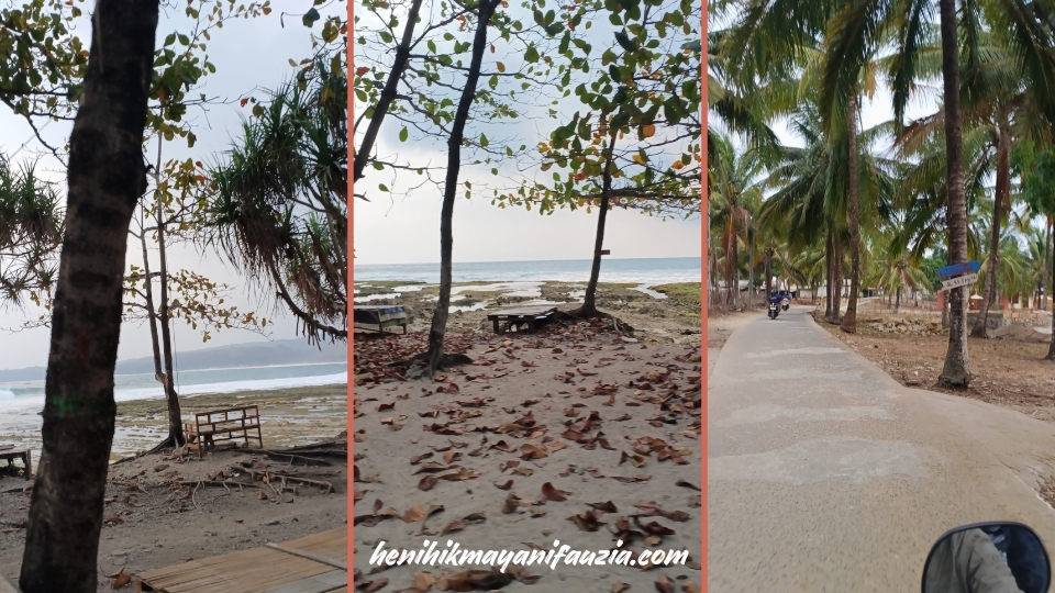 Jalanan di sisi Pantai Sawarna